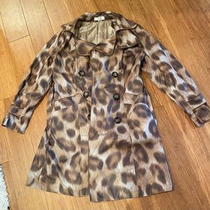 Leopard print rain jacket